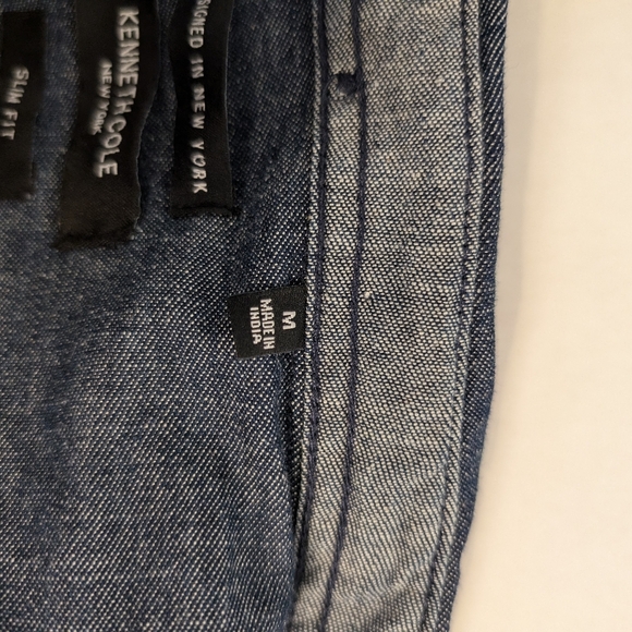 Kenneth Cole Blue Mens Preppy Button Up Shirt NEW Size medium 99% cotton - Picture 4 of 13